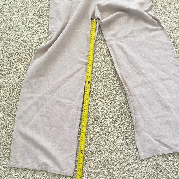 NWT ZARA Linen Cotton Beige cream Jumpsuit Pants Cut Out Xsmall Orig $50 - Picture 12 of 15